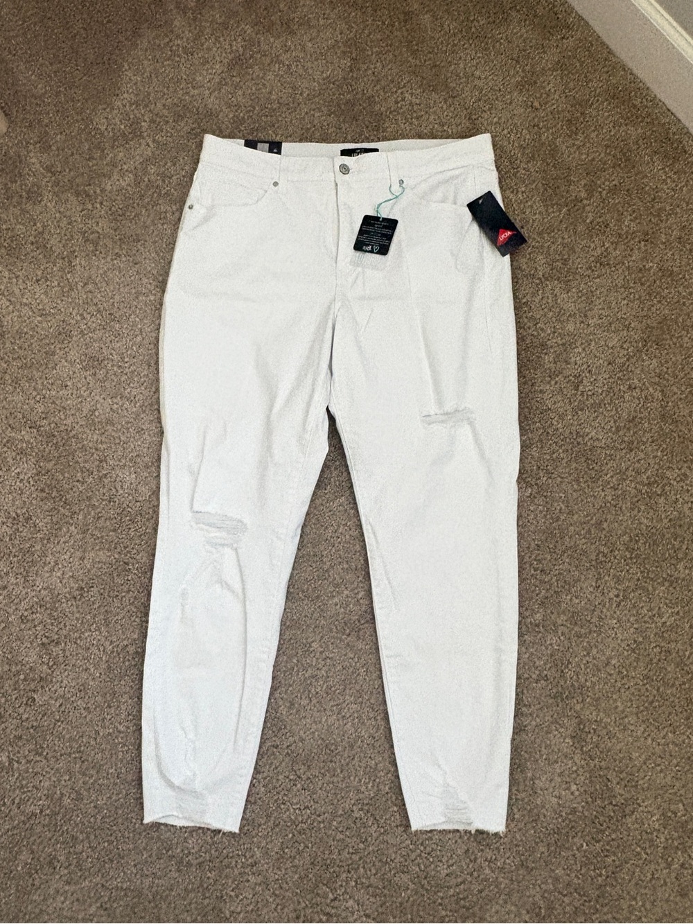 LuLaRoe White Distressed Jeans
